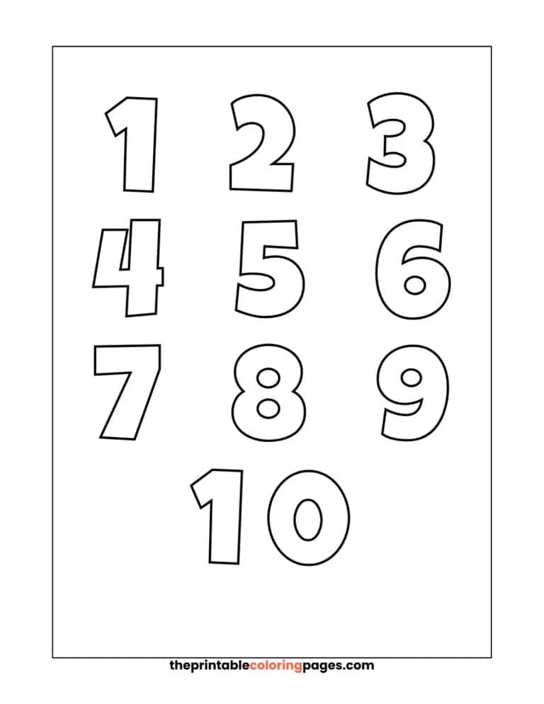 Fun and Free Numbers 1 to 10 Coloring Pages for Kids The Printable