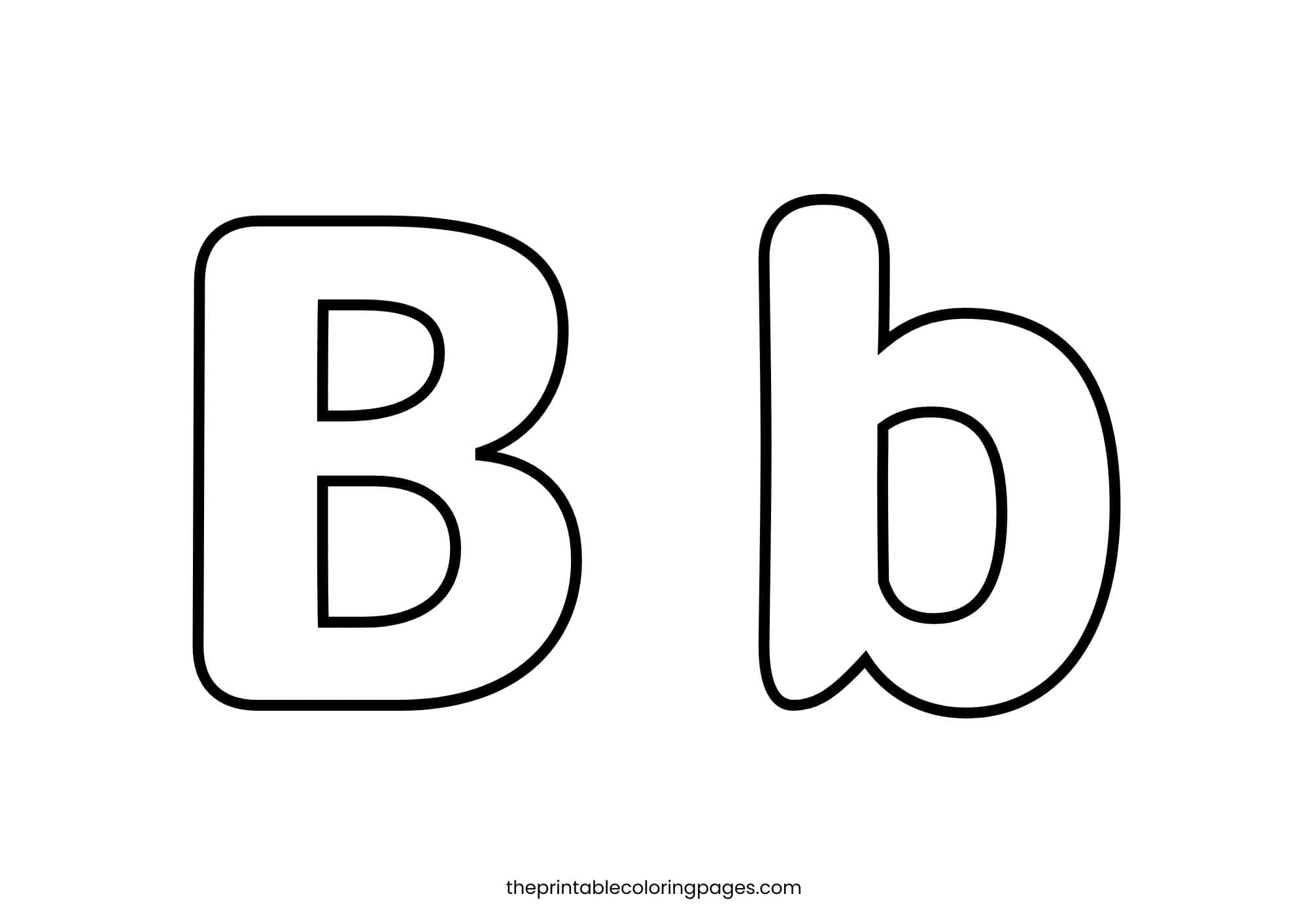 Simple uppercase and lowercase letter B with thick lines for preschoolers.