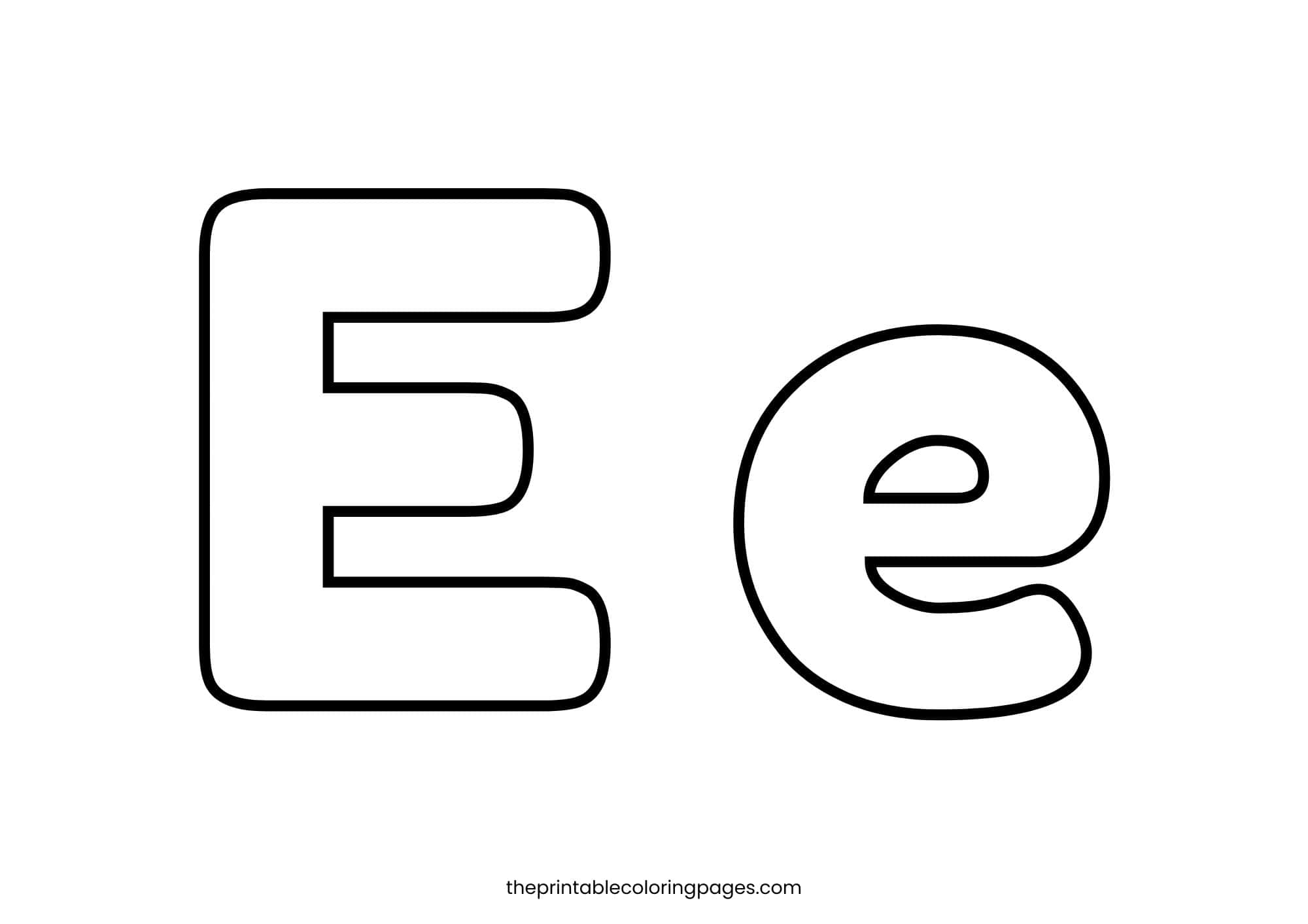 Simple uppercase and lowercase letter E with a clean white background.