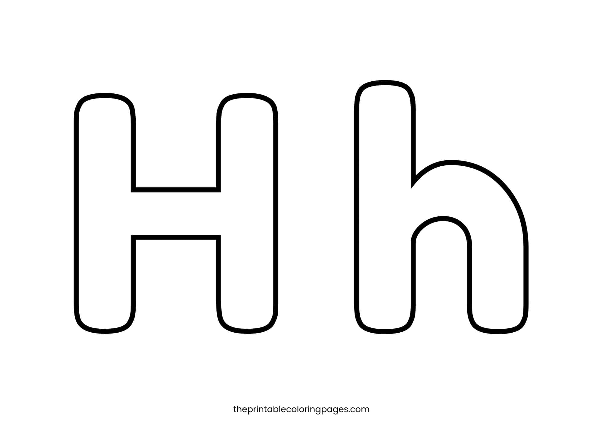 Simple letter H with bold lines and a clean white background for preschool kids.