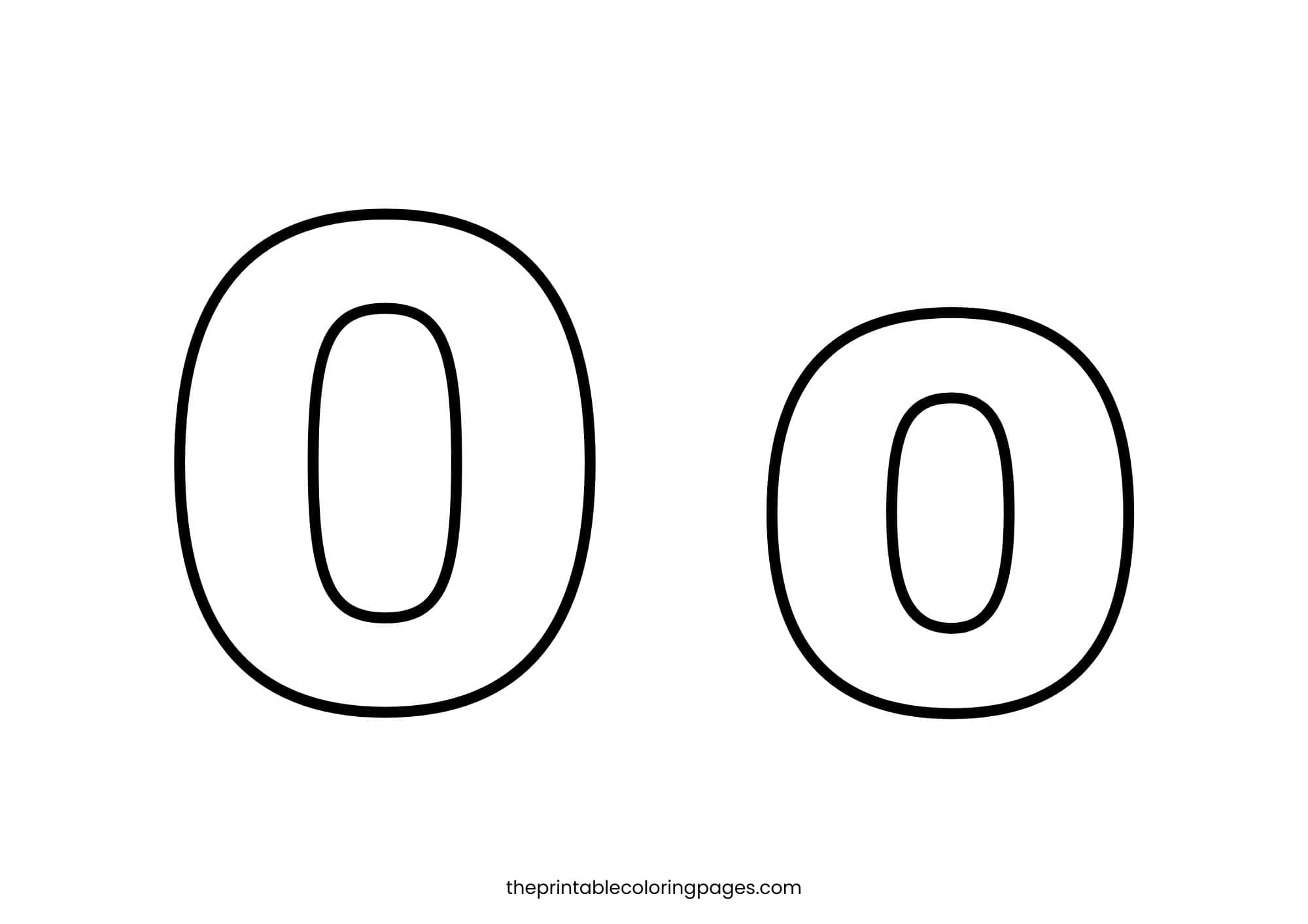 Large round letter O with thick outlines for easy toddler coloring.