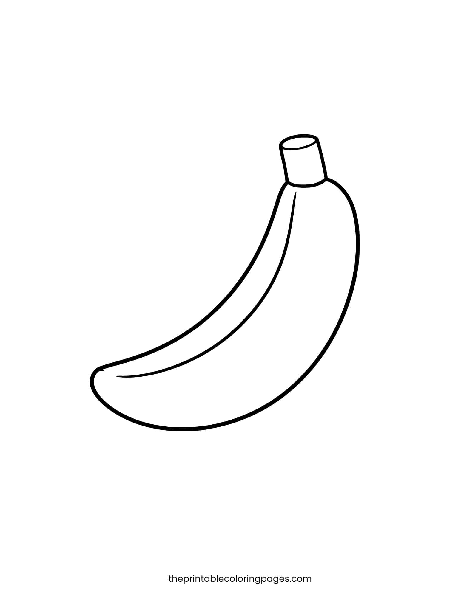 Single large banana with very thick outlines and a clean white background.