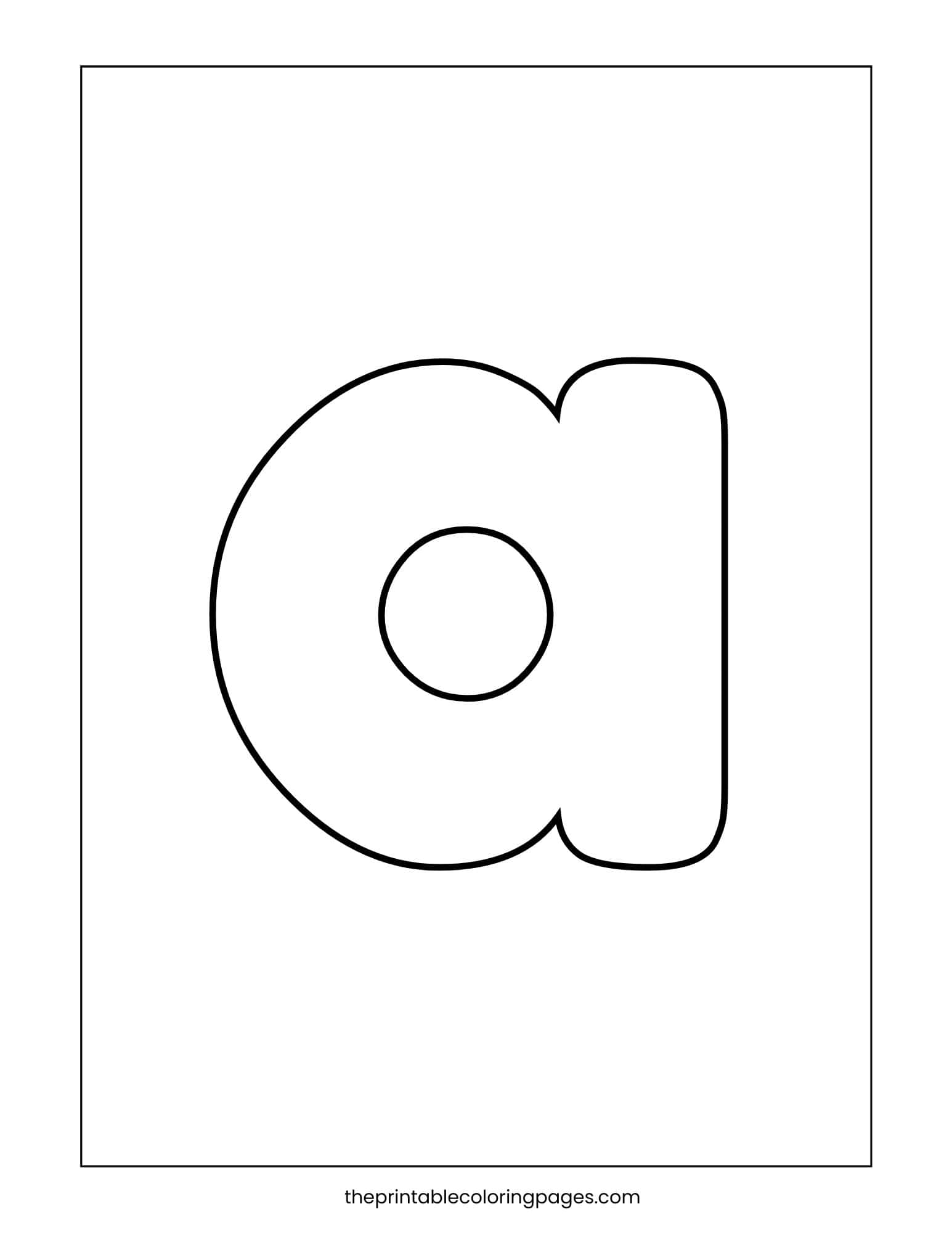 Lower case letter a with thick outlines on a white background.