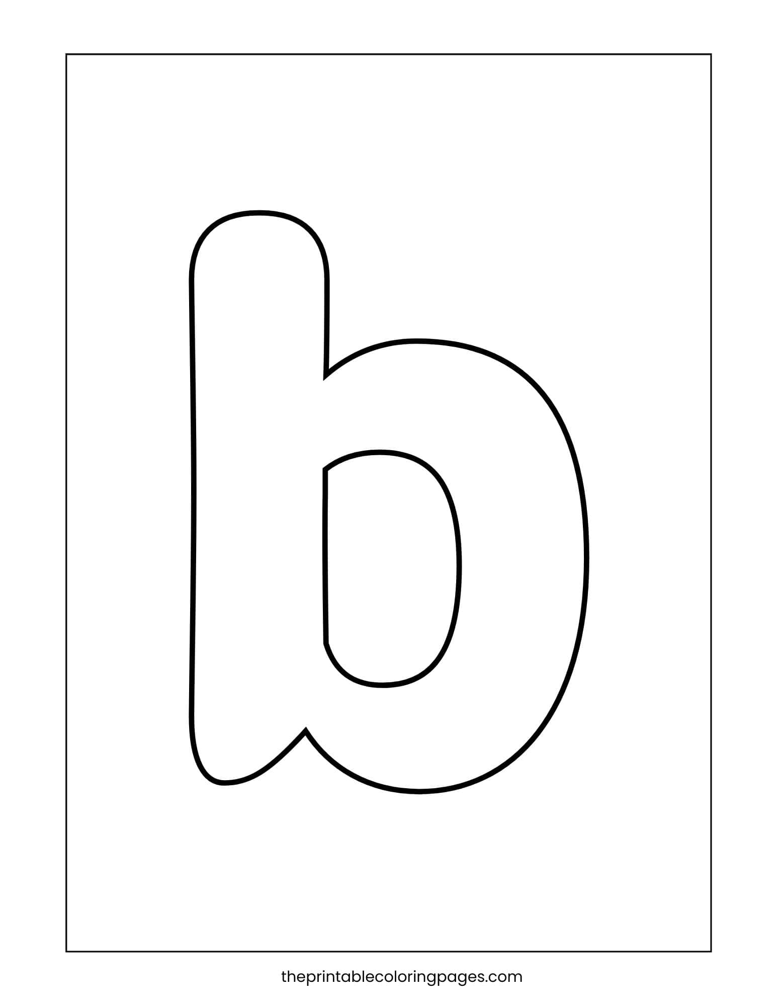 Small letter b with thick outlines and simple preschool design.