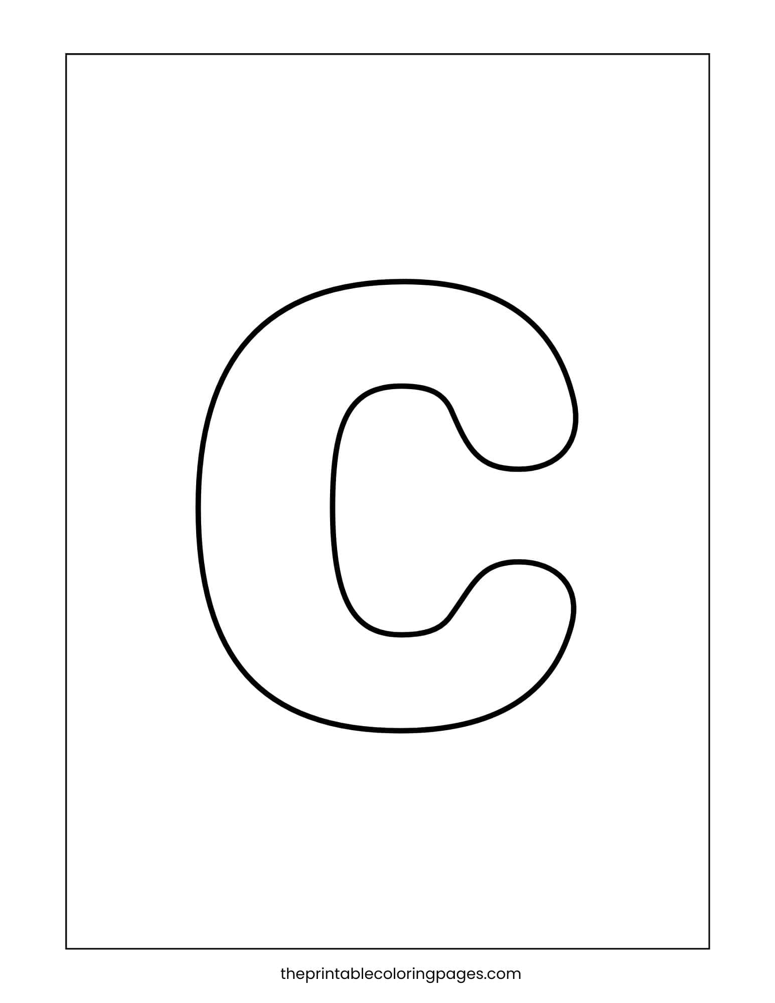 Lower case letter c with thick lines and clean white background.