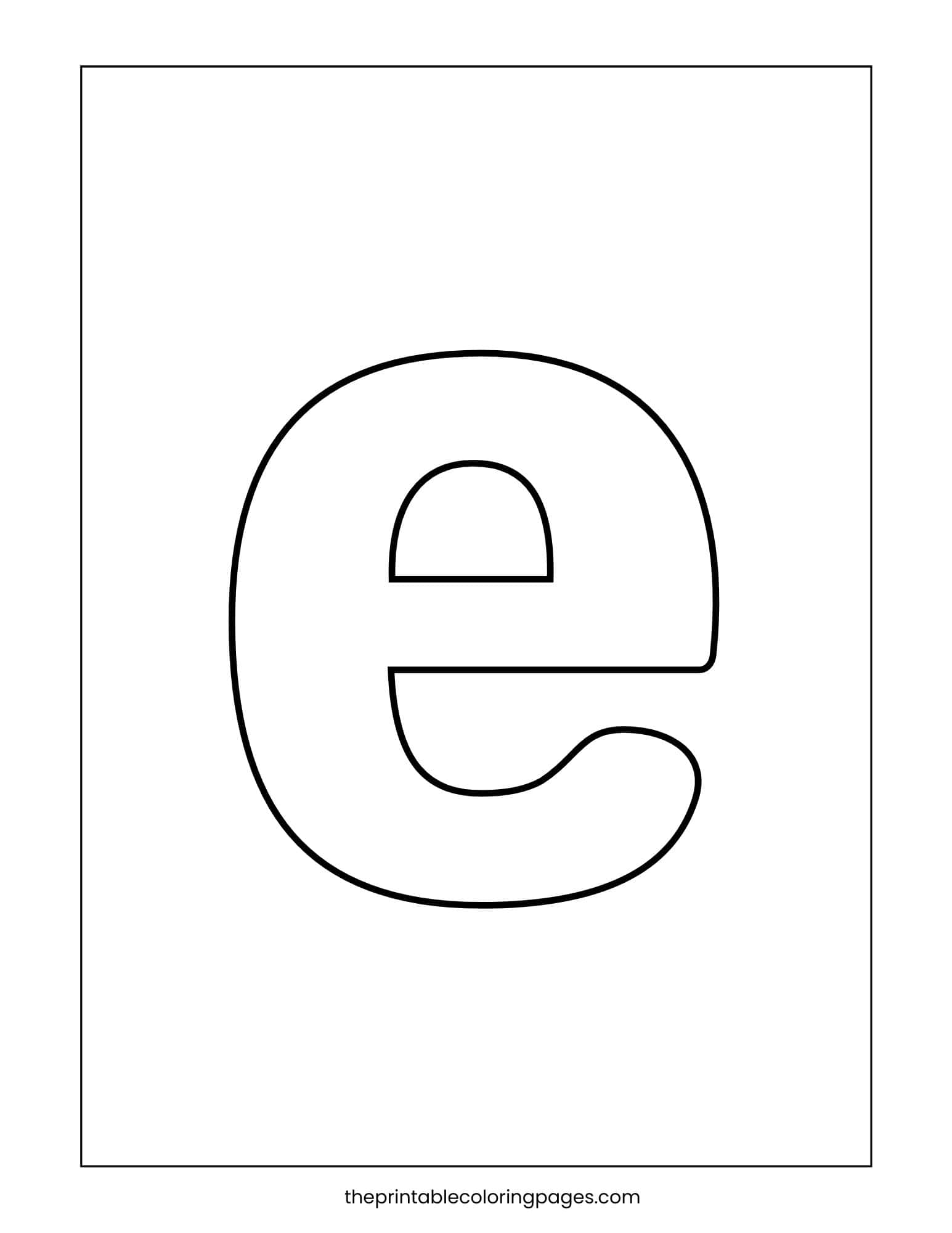 Lower case letter e with bold lines and simple shapes.