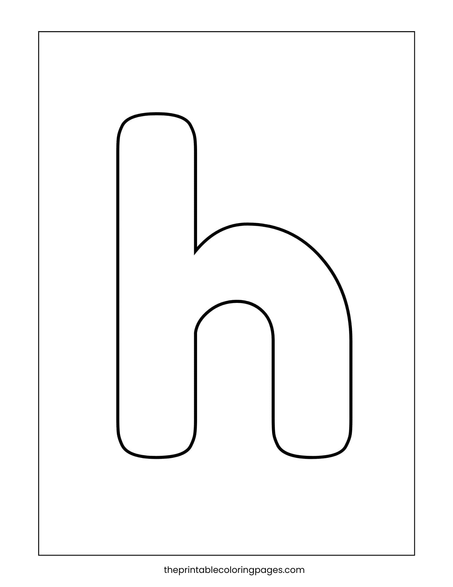 Small letter h with bold lines and white background.