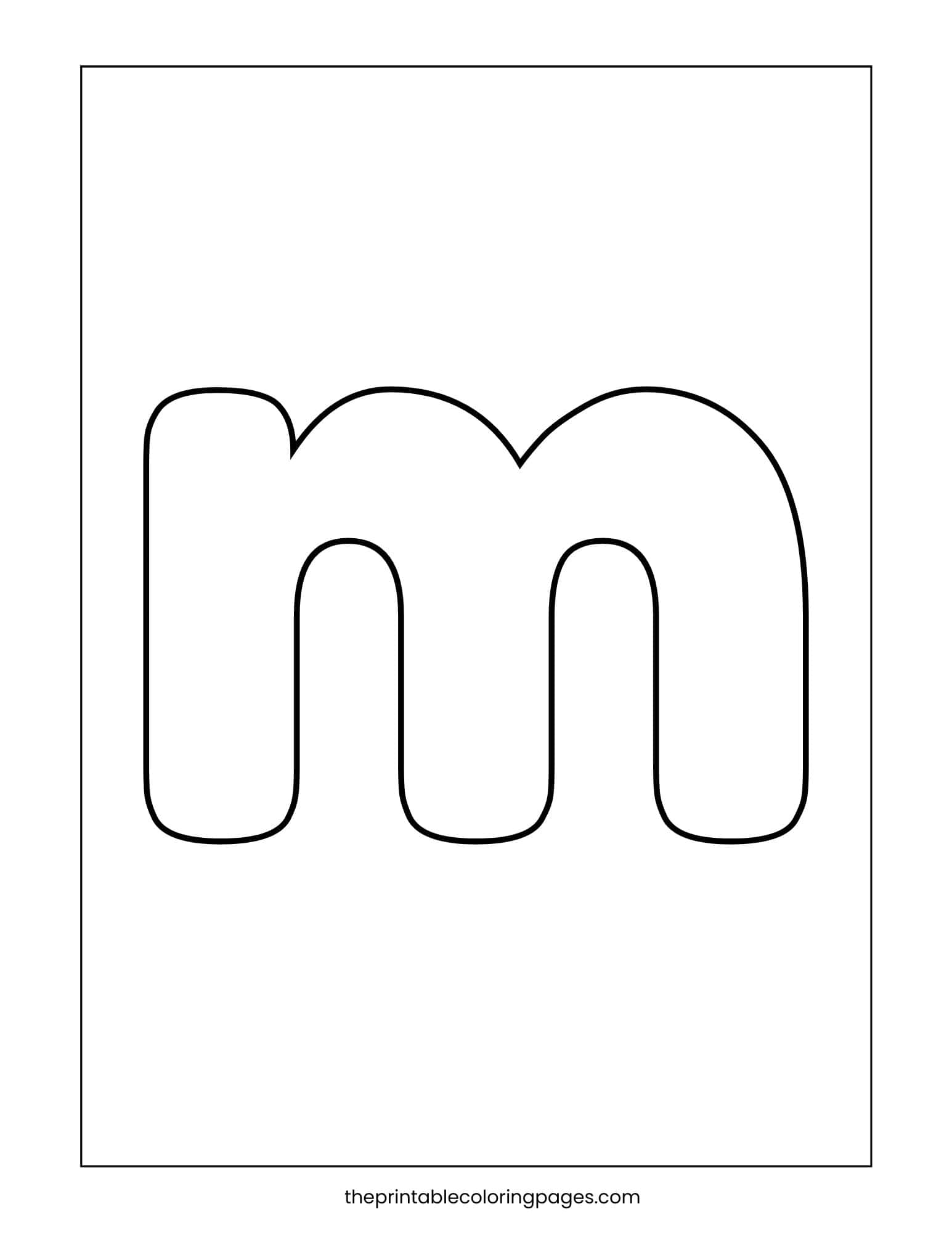 Lower case letter m with thick outlines and large spaces.