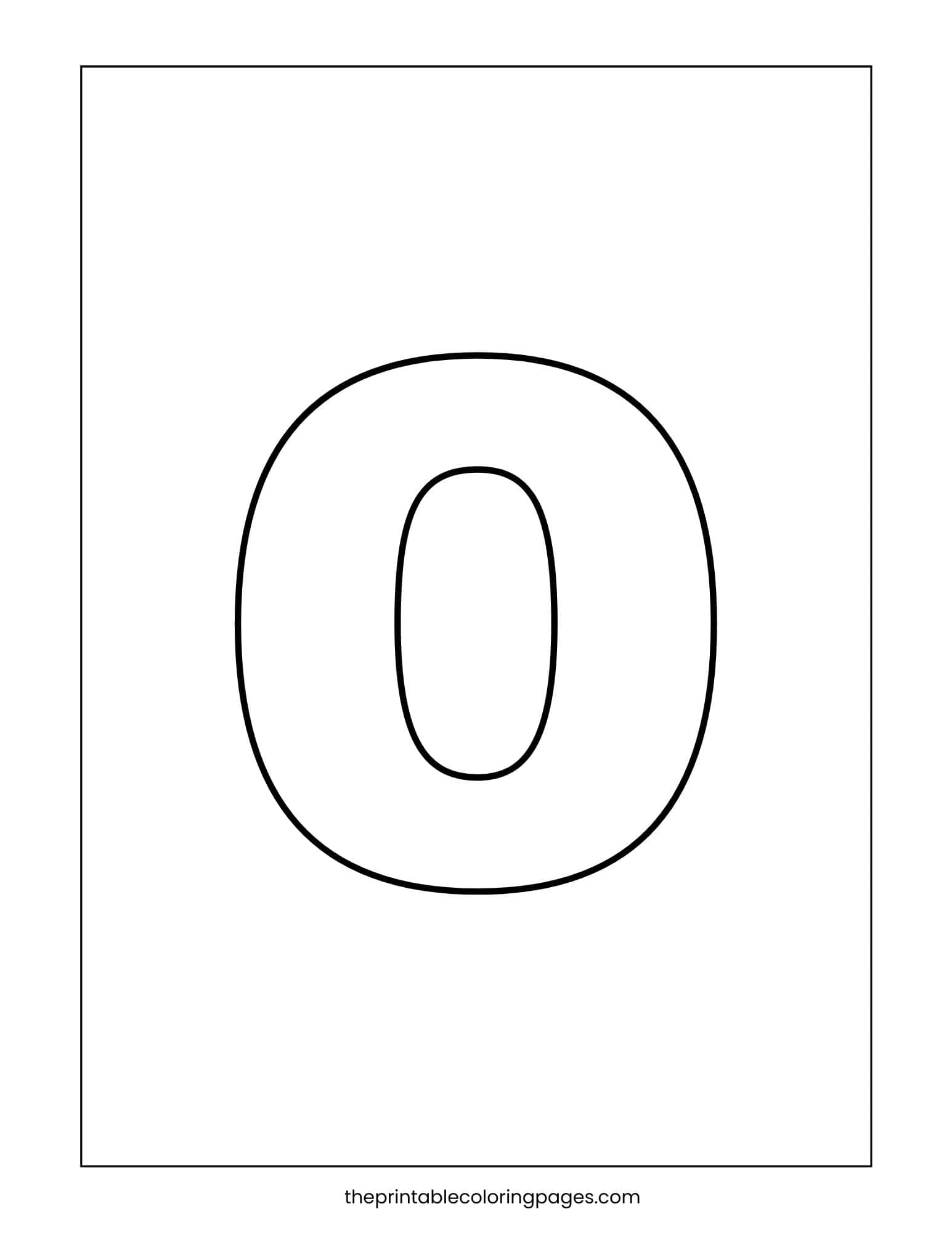 Lower case letter o with thick lines for preschoolers.