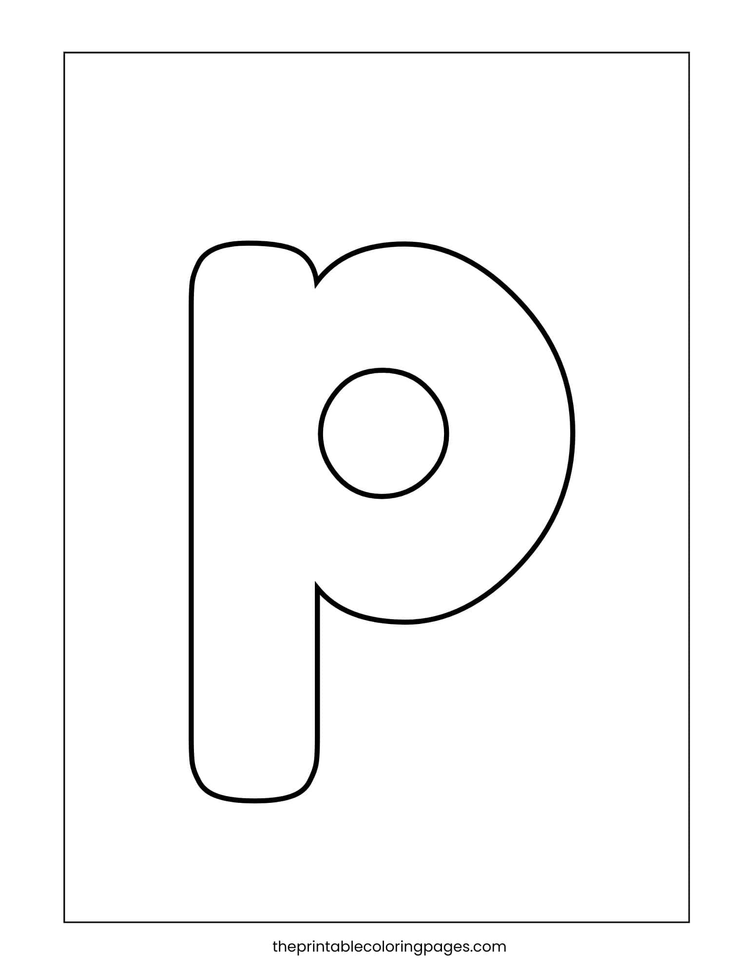 Small letter p with thick outlines and simple design.