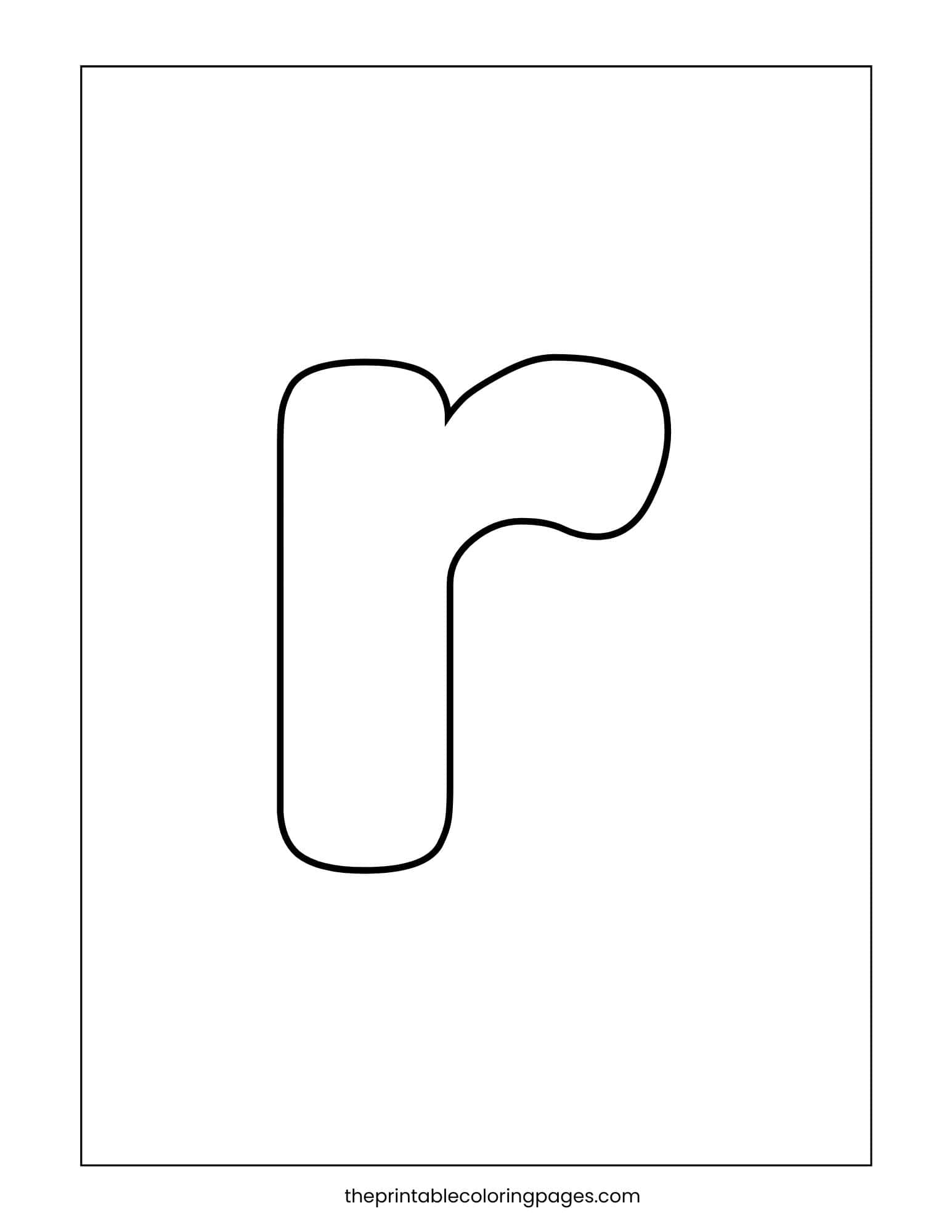 Small letter r with thick lines and preschool-friendly style.