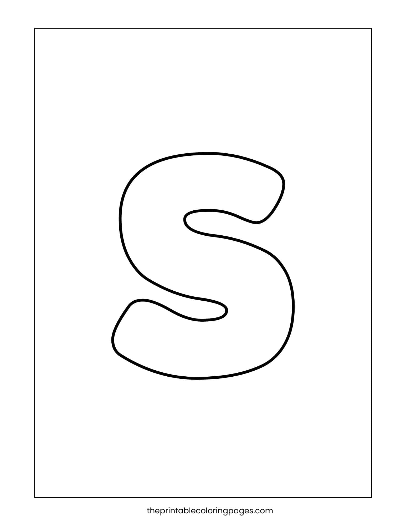 Lower case letter s with thick outlines and simple shapes.