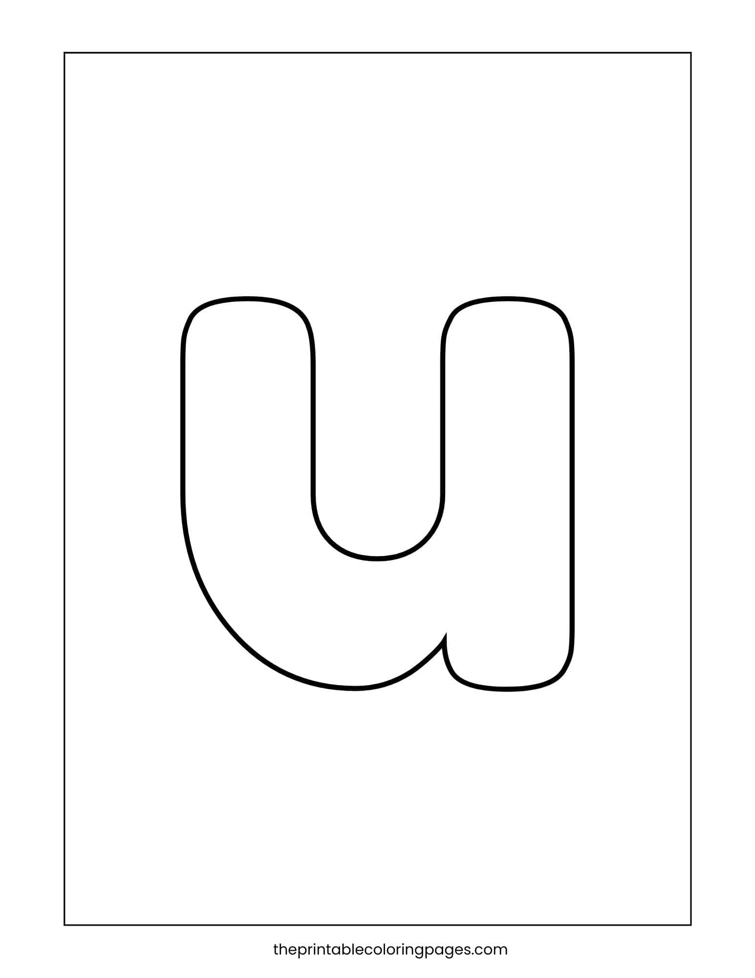 Lower case letter u with thick outlines and large spaces.