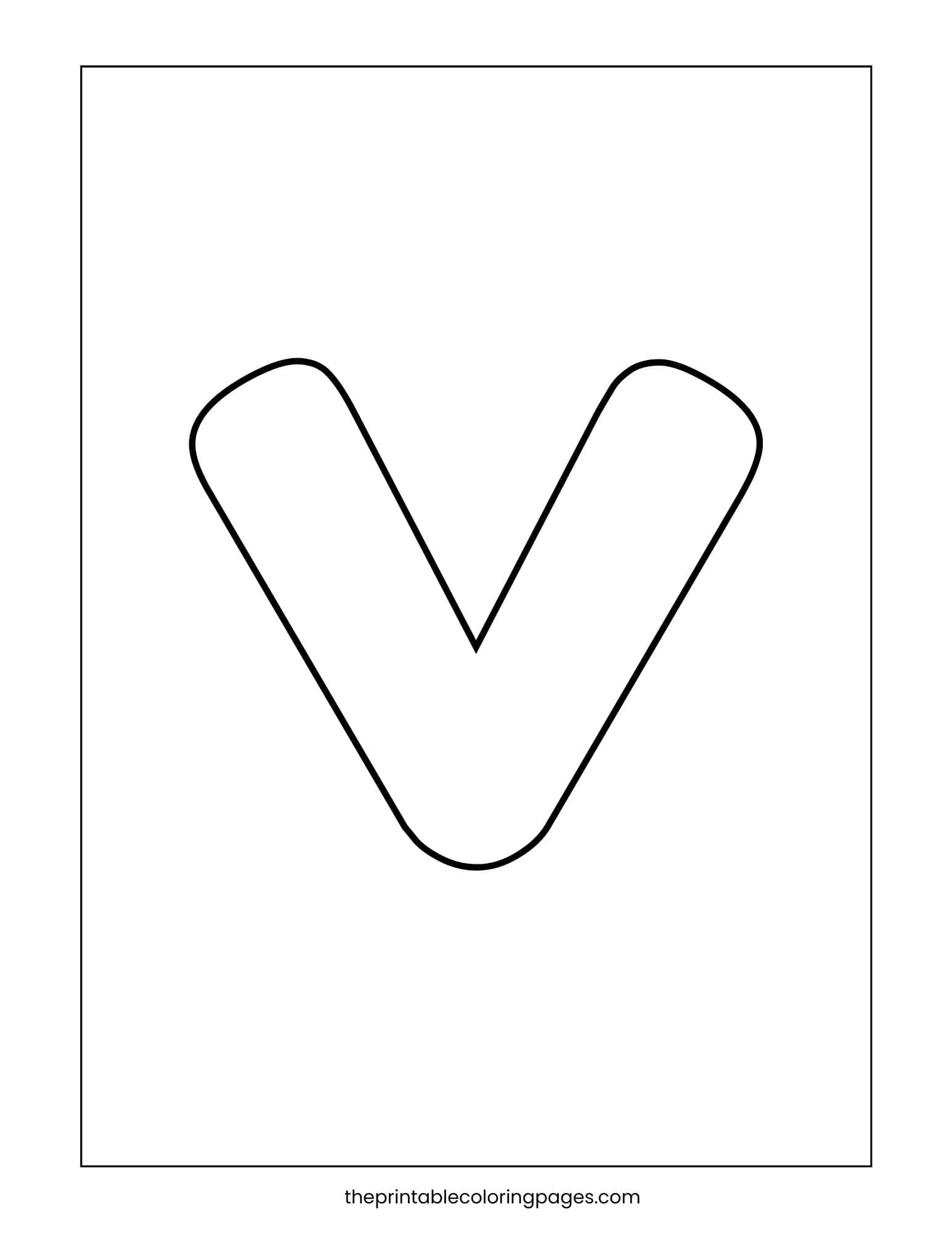 Small letter v with thick lines and simple design.