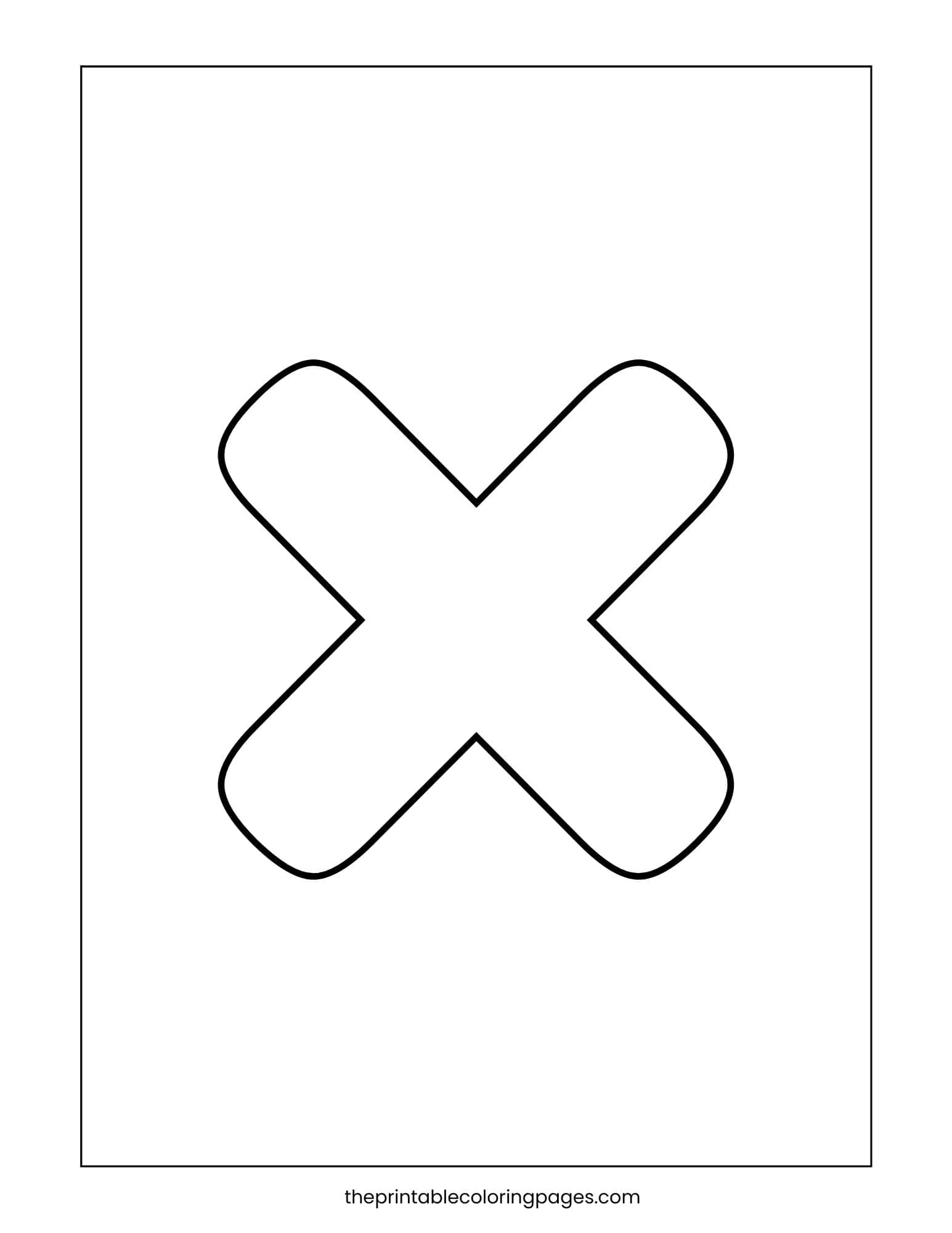 Small letter x with thick lines on white background.