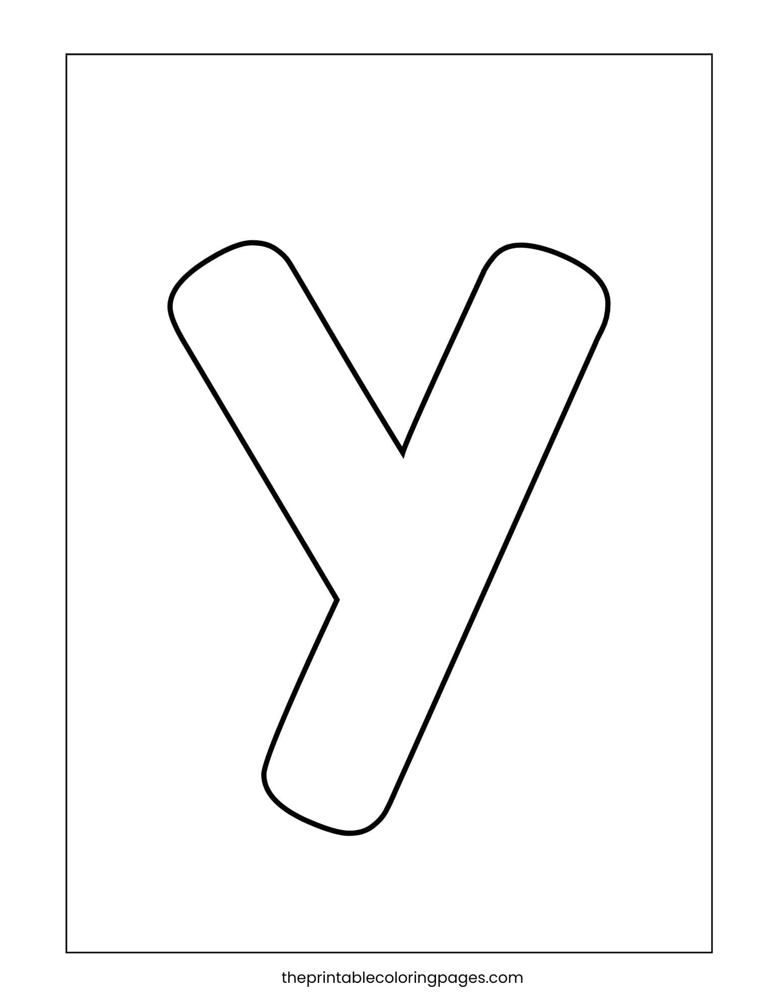 Lower case letter y with thick lines and simple shape.