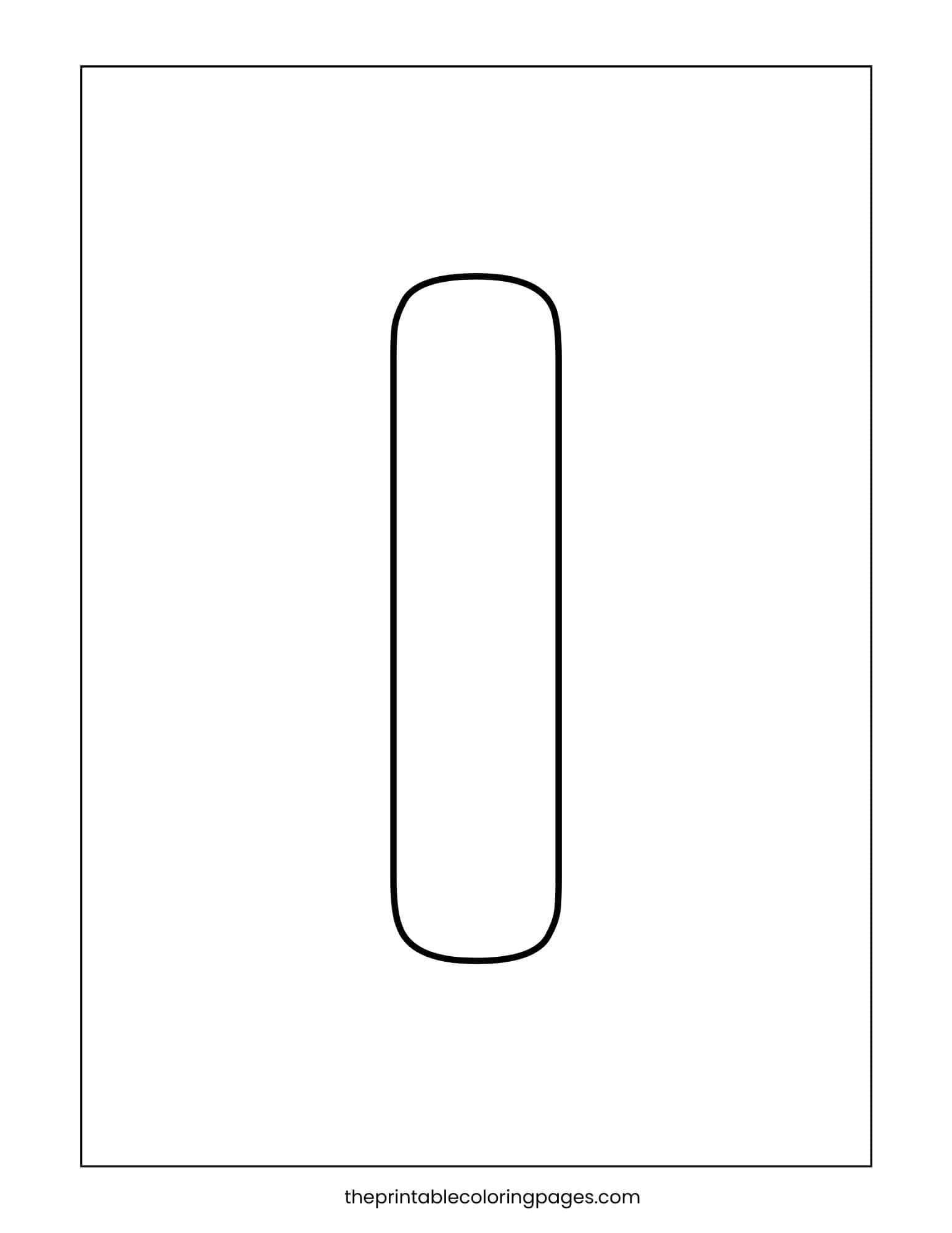 Simple capital letter I with thick borders and a clean white background.