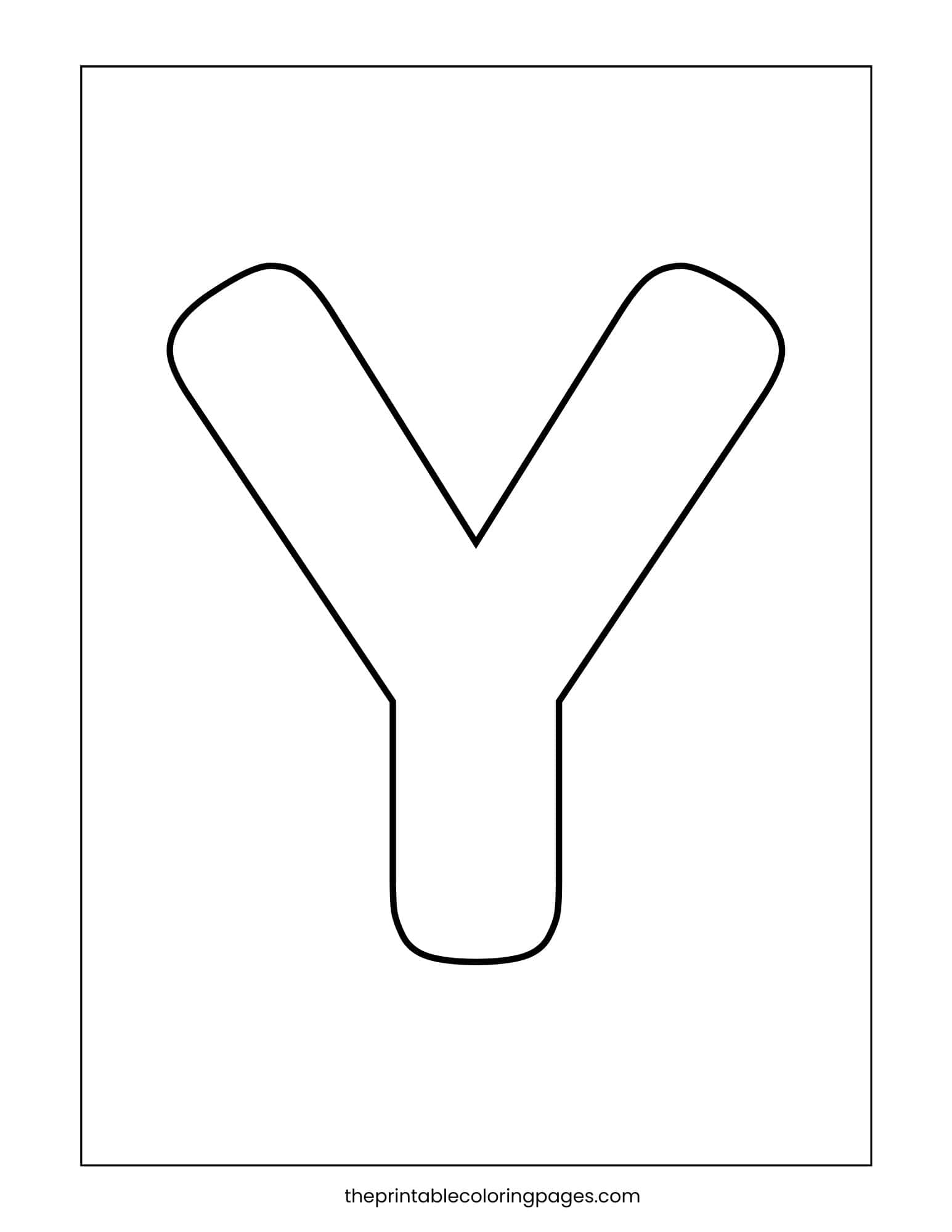 Bold capital letter Y with thick lines and large coloring areas.