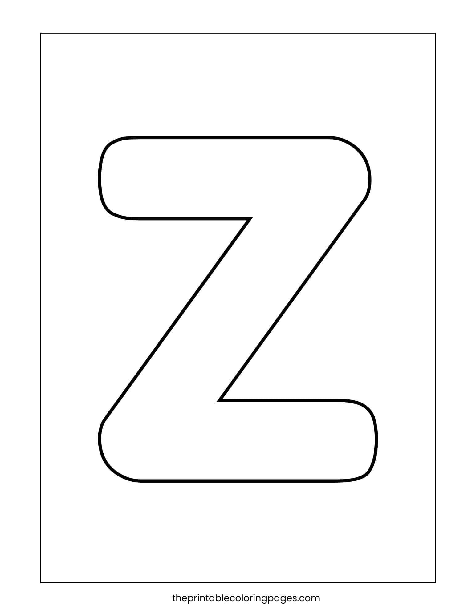 Simple capital letter Z with thick borders and a white background.